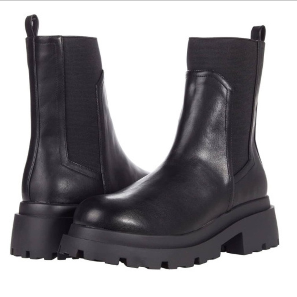 NEW Dolce Vita Brody Black Ankle Booties with Chunky Platform